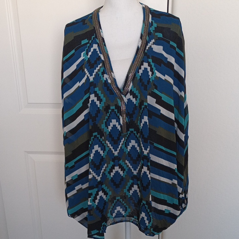 Lane Bryant Sheer Top Dolman Sleeves Sparkling Accents Size 22/24